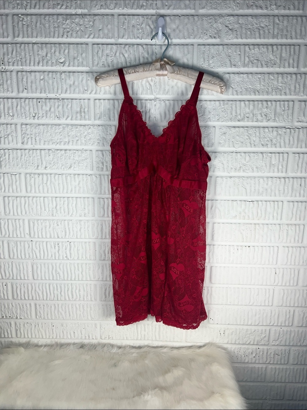 Red Lace Chemise Nightdress - Women Intimates